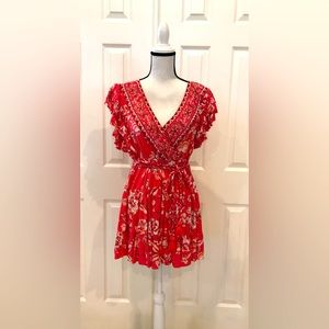 ANGIE Pink Floral Dress Size: Small